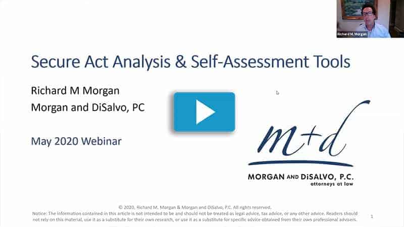 WEBINAR: Secure Act Update & Self-Assessment Tool