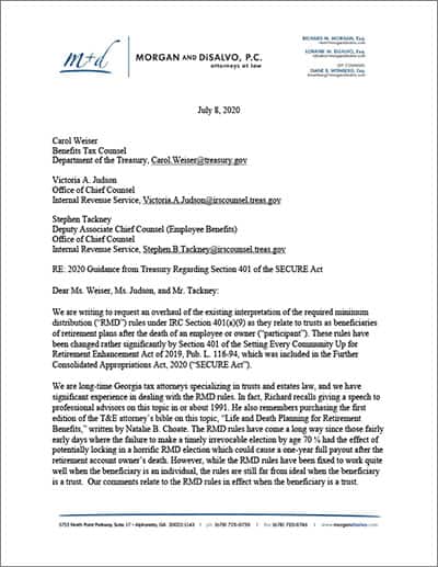 Letter RE: MD-SECURE-Act-US-Treasury-and-IRS