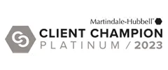 Martindale-Hubble Platinum CLIENT CHAMPION 2023